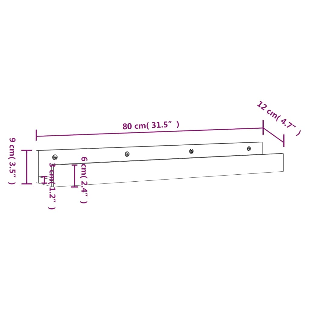 Wall shelves 2 pcs white different monti formats