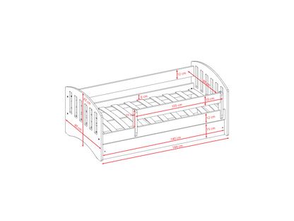 Classic children's bed 1 mix with barriers