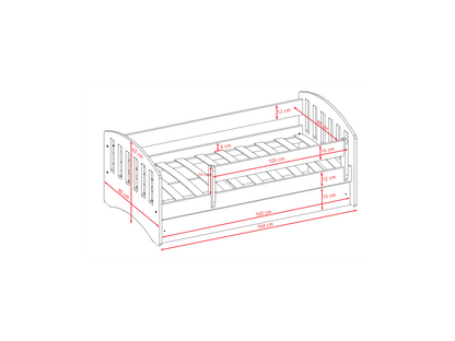 Classic children's bed 1 mix with barriers