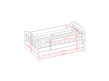 Classic children's bed 1 mix with barriers