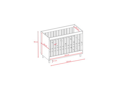 Lit bébé à barreaux collection KUBI