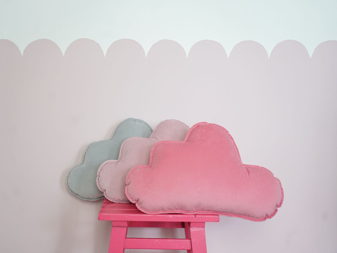 Coussin décoratif Nuage en Velours différents coloris