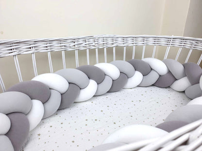 Graphite gray white woven white bed