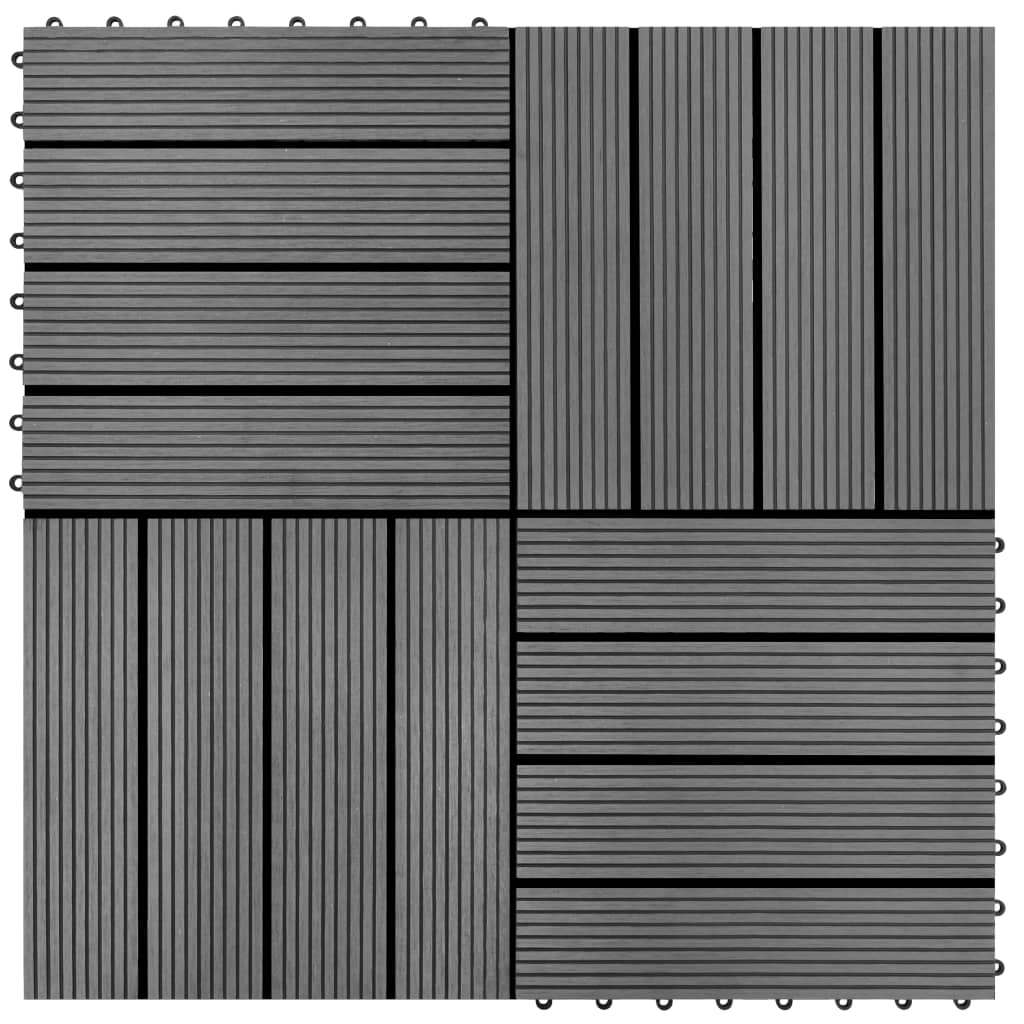 WPC 30x30 cm Terrace piastrelle 11 pezzi 1 m2 grigio