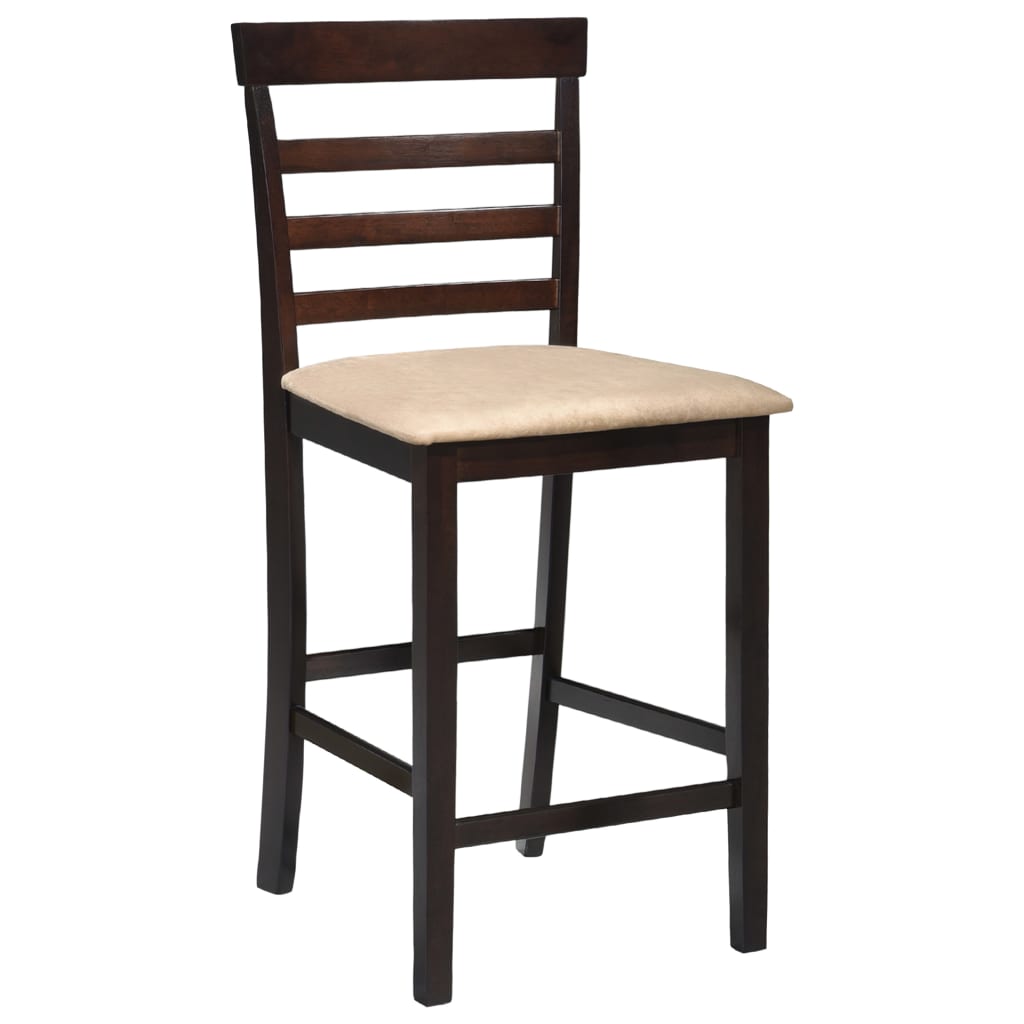 Chaises de bar lot de 2 marron tissu