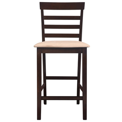 Chaises de bar lot de 2 marron tissu