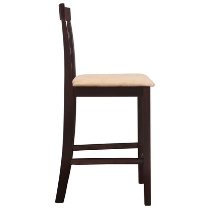 Chaises de bar lot de 2 marron tissu