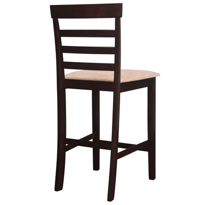 Chaises de bar lot de 2 marron tissu