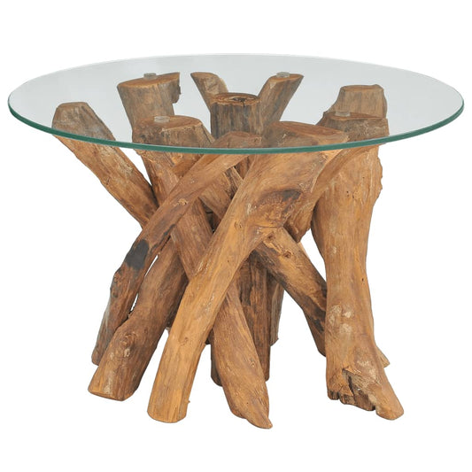 Solid teak floating wood coffee table 60 cm