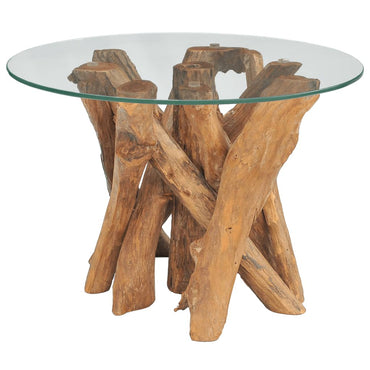 Solid teak floating wood coffee table 60 cm