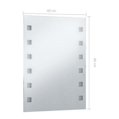 Miroir mural à LED pour salle de bains 60x80 cm