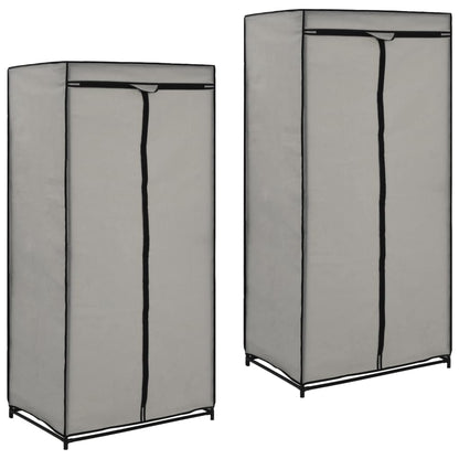 2 PCs Grey Wardrobe 75x50x160 cm