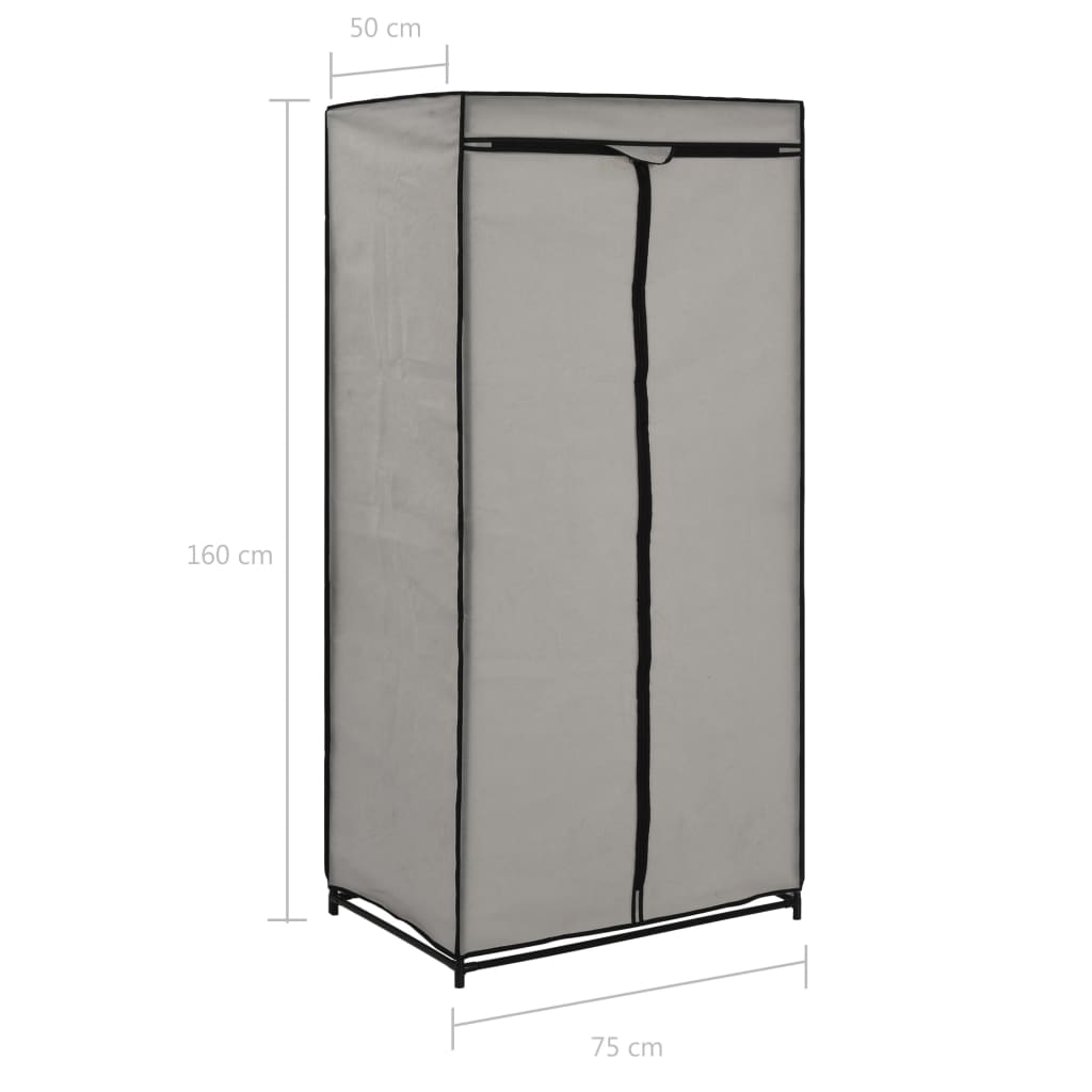 2 PCs graue Garderobe 75x50x160 cm