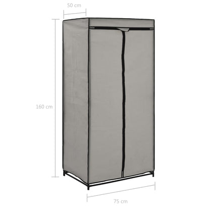 2 PCs Grey Wardrobe 75x50x160 cm