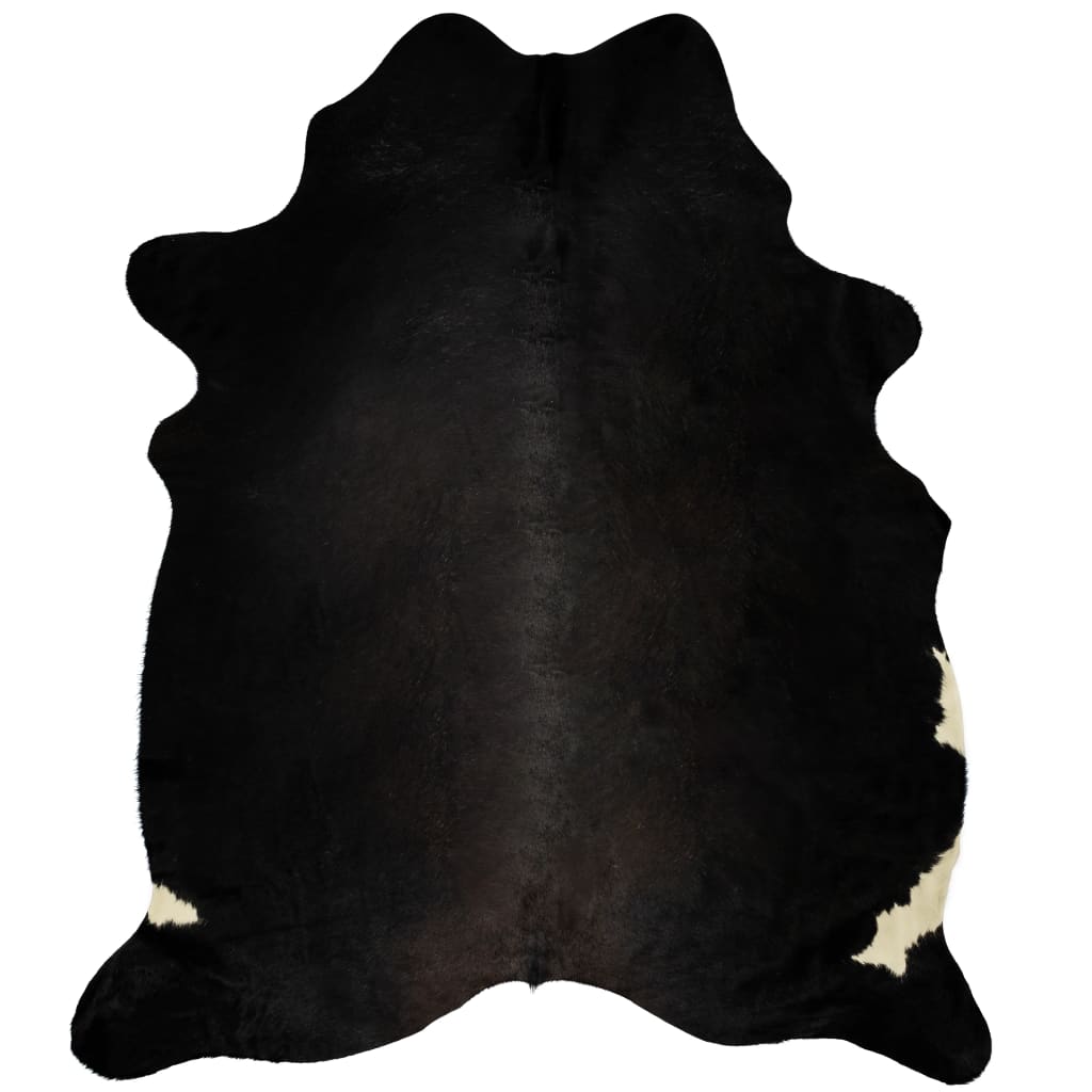 Tappeto in vera pelle di mucca nera 150 x 170 cm