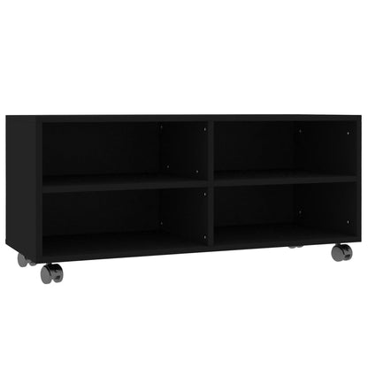 Meuble TV avec roulettes Noir 90x35x35 cm Bois d'ingénierie