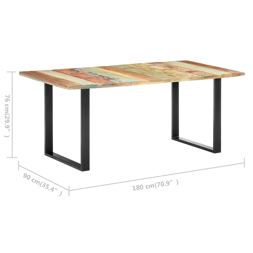 Table à manger 180cm Bois de récupération solide