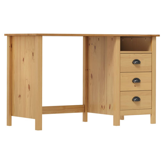 Hill Desk com 3 gavetas 120x50x74 cm Solid Pine