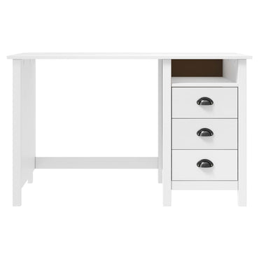 Hill Desk com 3 gavetas 120x50x74 cm de madeira de pinheiro sólido