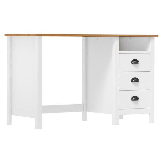 Hill Desk com 3 gavetas 120x50x74 cm Solid Pine