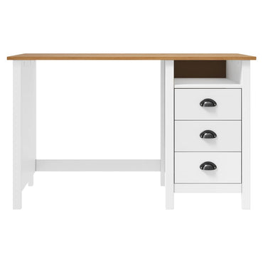 Hill Desk com 3 gavetas 120x50x74 cm Solid Pine