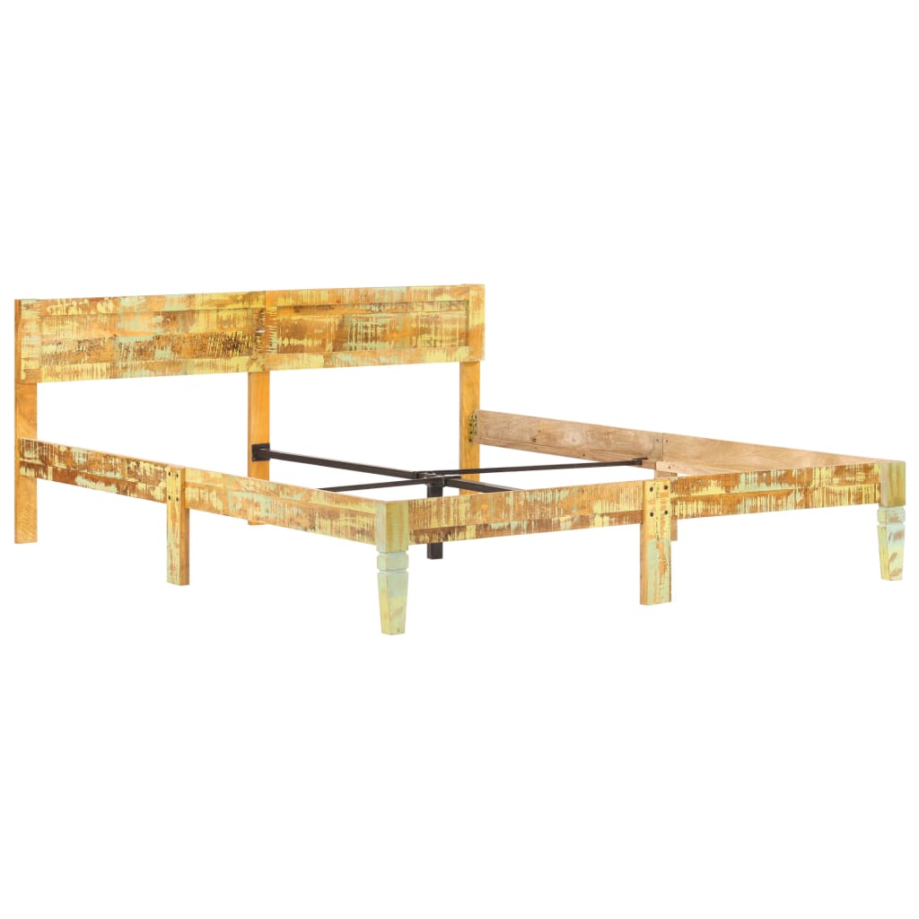 Solid recovery wood bed frame 180x200 cm