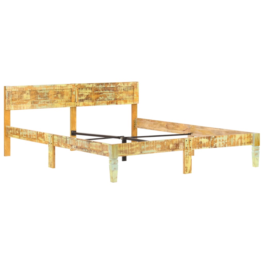 Solid recovery wood bed frame 180x200 cm