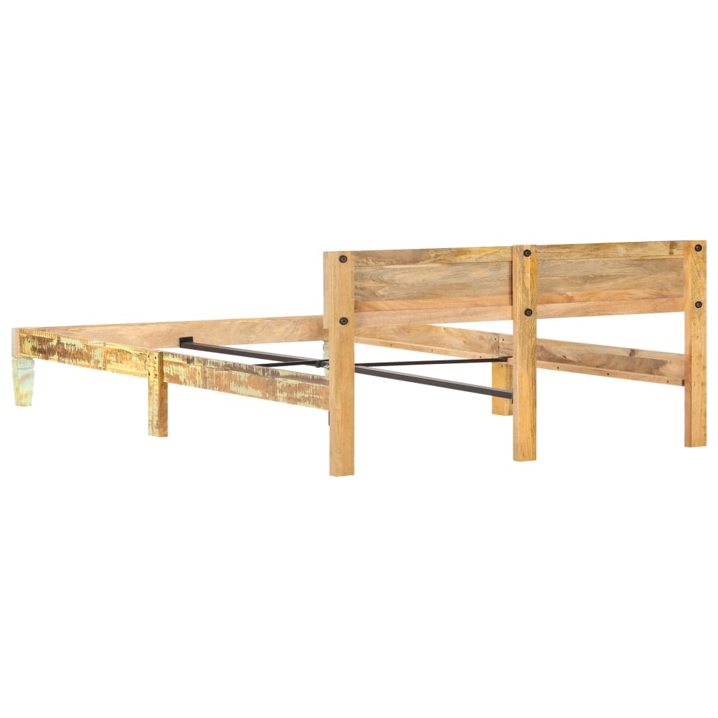 Solid recovery wood bed frame 180x200 cm