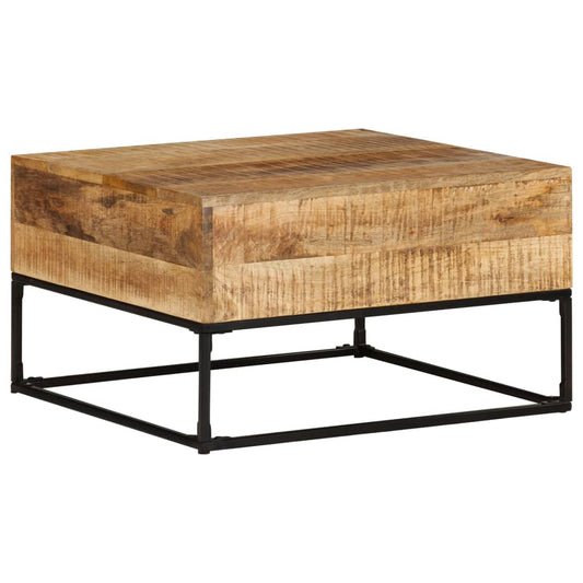 Table basse 68x68x41 cm Bois de manguier brut JENNy