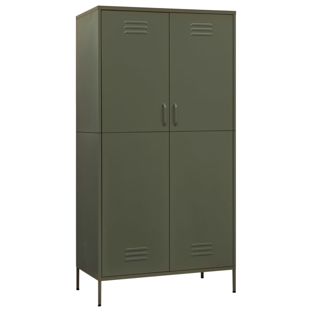 Garde-robe Vert olive 90x50x180 cm Acier