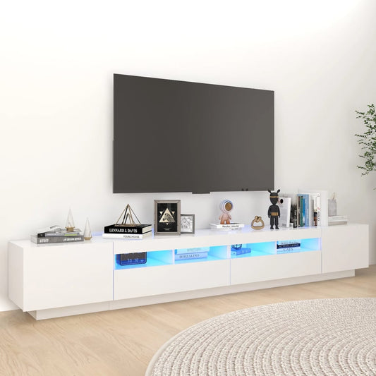 Gabinete de TV con luces LED blancas de 260 cm