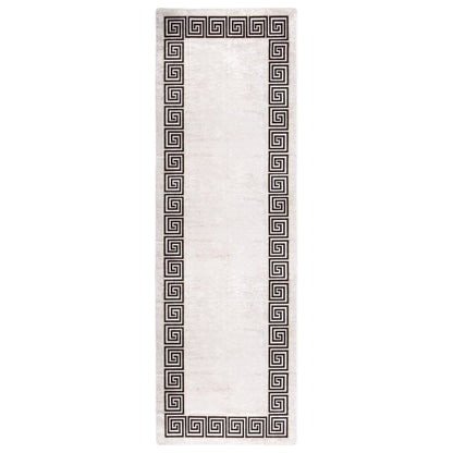 Tapis lavable antidérapant 80x300 cm Beige clair