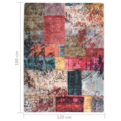 Tapis lavable antidérapant Patchwork 120x180 cm Multicolore