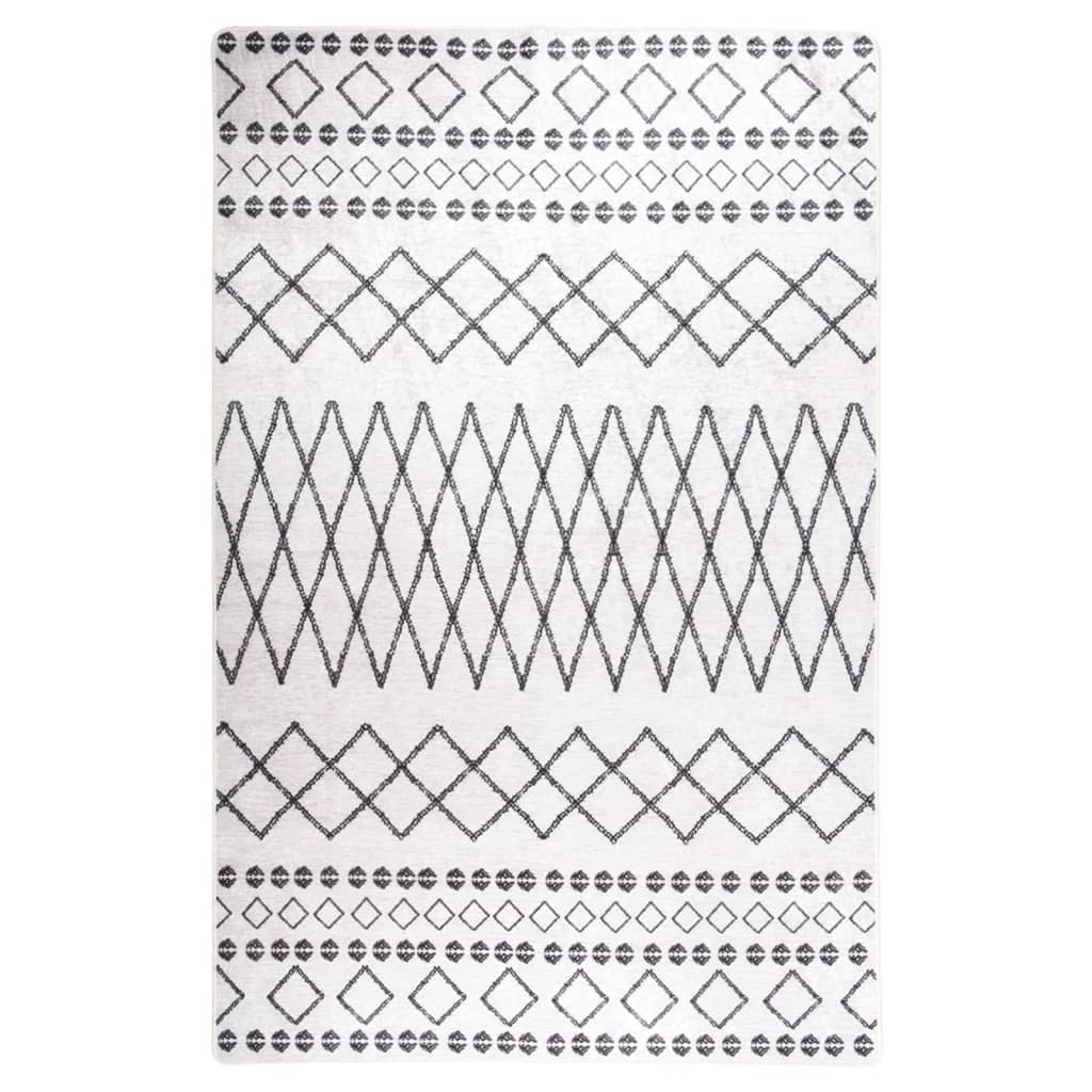 Tapis lavable antidérapant 80x150 cm Noir et blanc