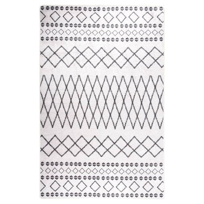 Tapis lavable antidérapant 80x150 cm Noir et blanc