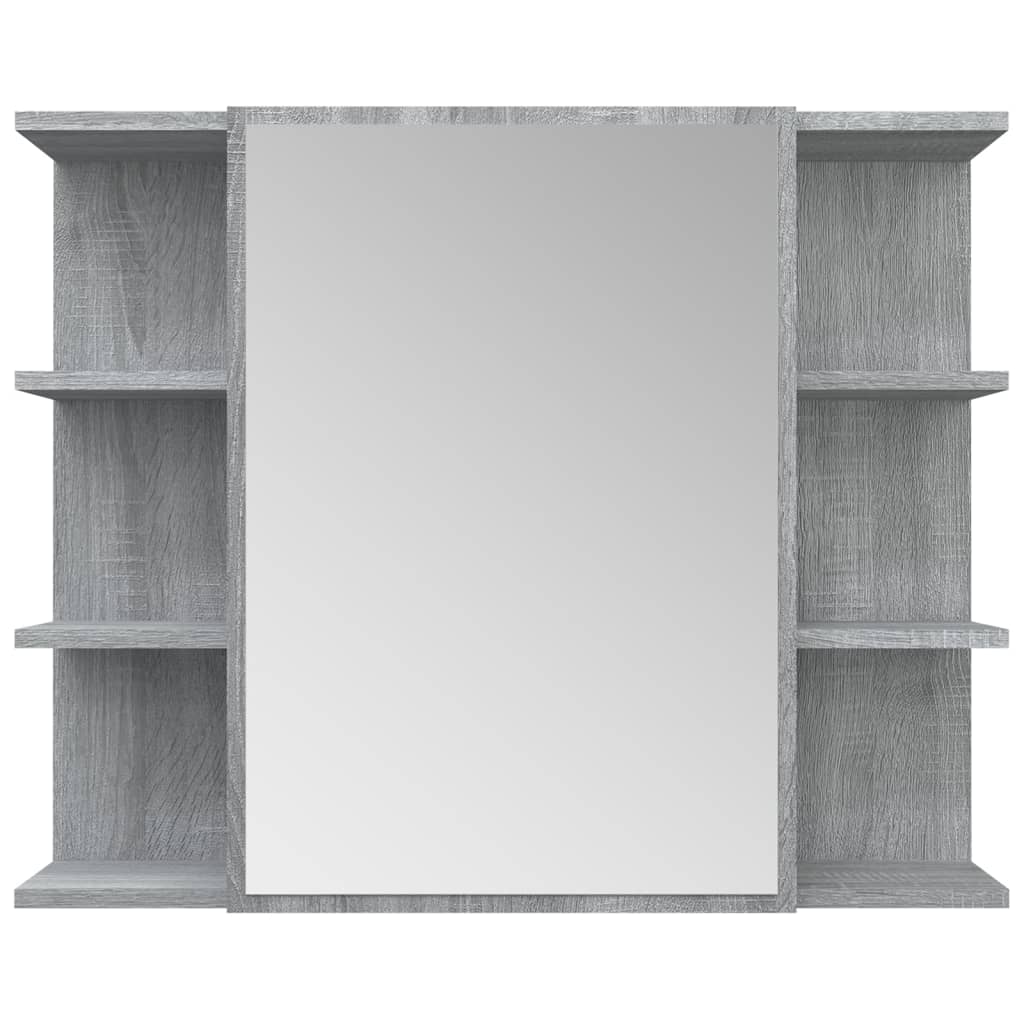 Armoire à miroir de salle de bain Sonoma gris 80x20,5x64cm Bois