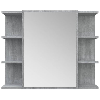 Armoire à miroir de salle de bain Sonoma gris 80x20,5x64cm Bois
