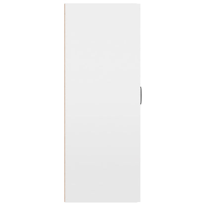 Armoire suspendue Blanc brillant 69,5x34x90cm Bois d'ingénierie
