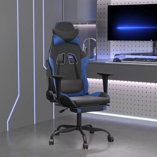 Gaming Chair & Massage und schwarz und nachahmt blauer Fuß