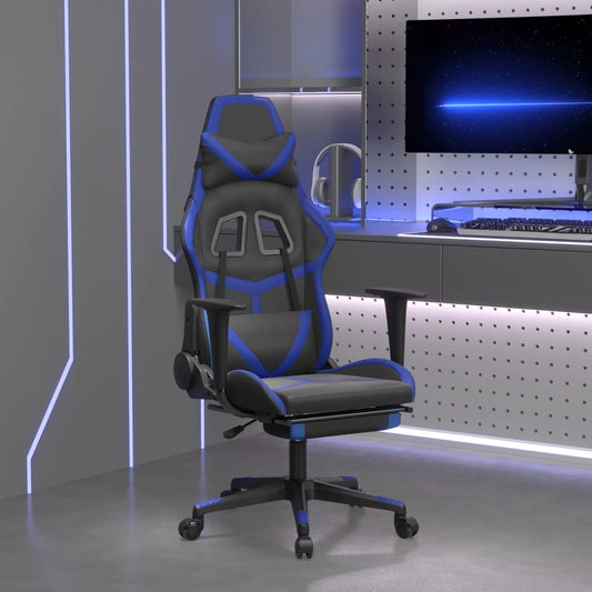 Gaming Chair & Massage und schwarz und nachahmt blauer Fuß