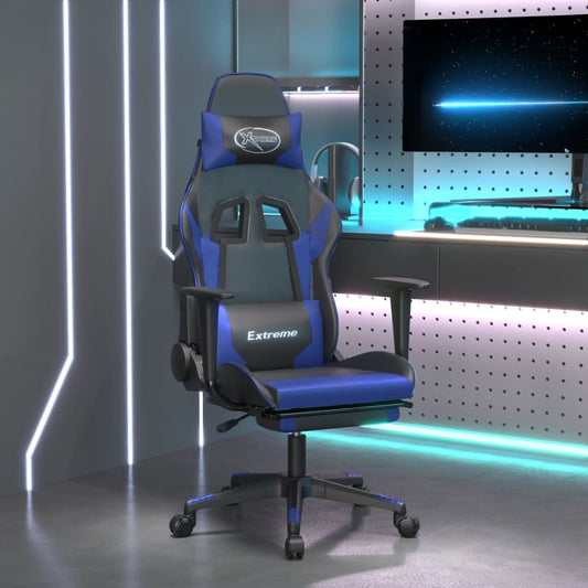 Gaming Chair & Massage und schwarz und nachahmt blauer Fuß