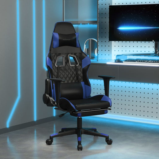 Gaming Chair & Massage und schwarz und nachahmt blauer Fuß