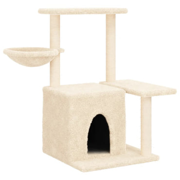 Árbol de gato con rasguños en sisal de crema de 83 cm