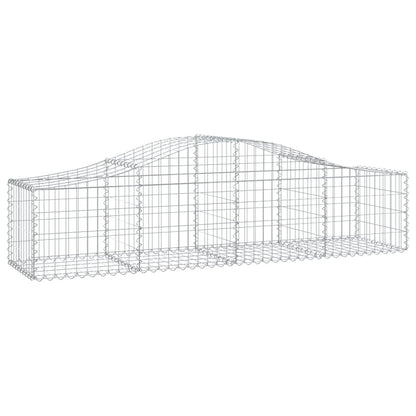 Paniers à gabions arqués 2 pcs 200x50x40/60 cm fer galvanisé