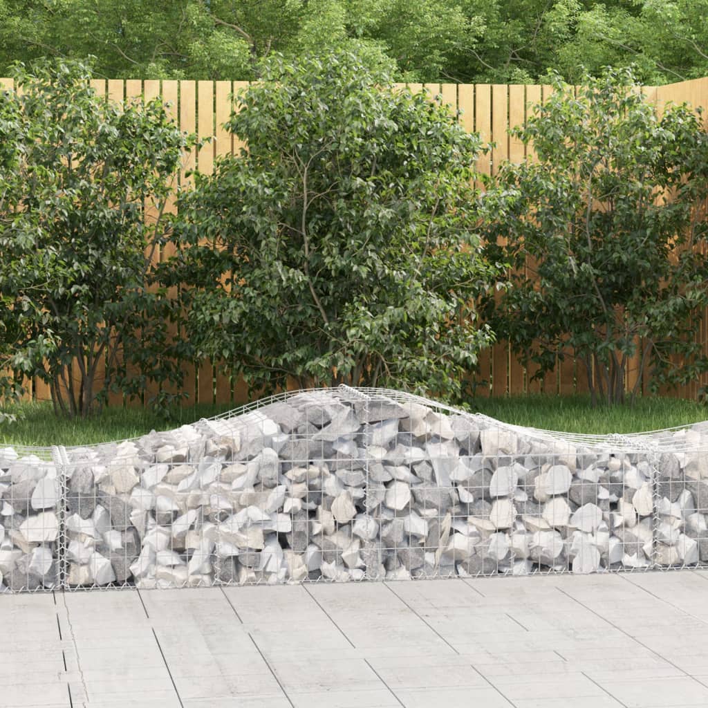 Arched Gabion baskets 9 pcs 200x50x40/60 cm Galvanized iron