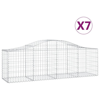 Arched Gabion baskets 7 pcs 200x50x60/80 cm Galvanized iron