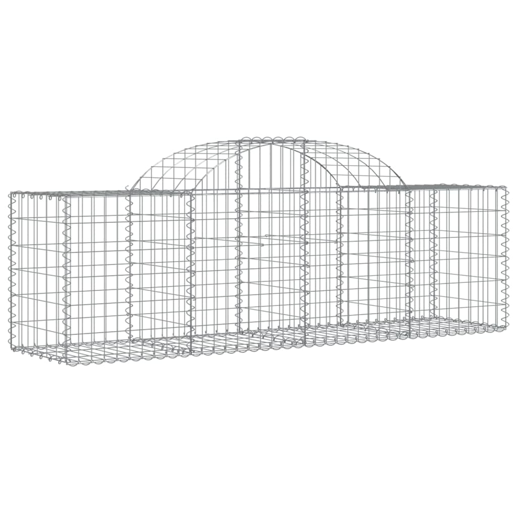 Paniers à gabions arqués 18 pcs 200x50x60/80 cm fer galvanisé