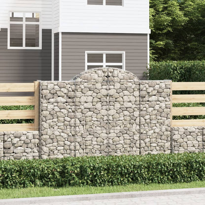 Paniers à gabions arqués 4 pcs 200x50x140/160 cm Fer galvanisé