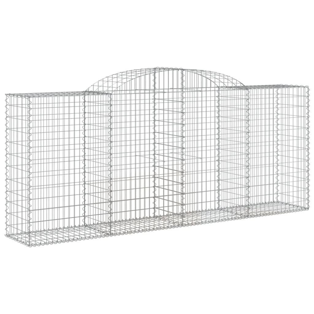 Paniers à gabions arqués 2 pcs 300x50x120/140 cm fer galvanisé