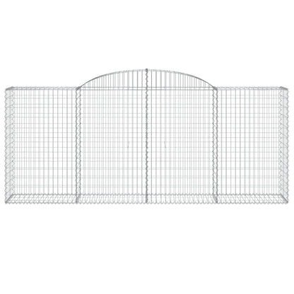 Paniers à gabions arqués 2 pcs 300x50x120/140 cm fer galvanisé